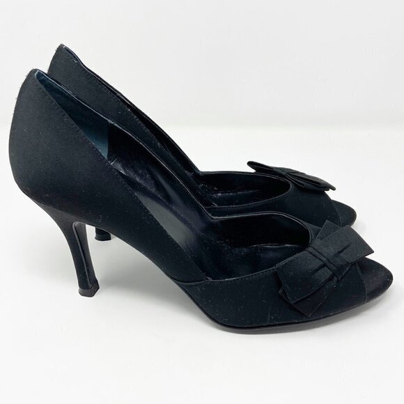 BLAKE SCOTT | Desmond Black Peep Toe Pump Dress Heel 7 - Picture 5 of 10